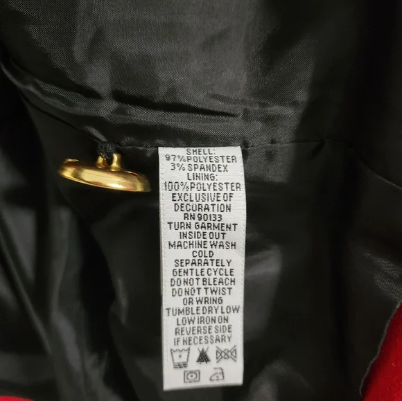 BOB MACKIE Women's Red Blazer, embroidered zebra motif, Size M - Picture 6 of 6